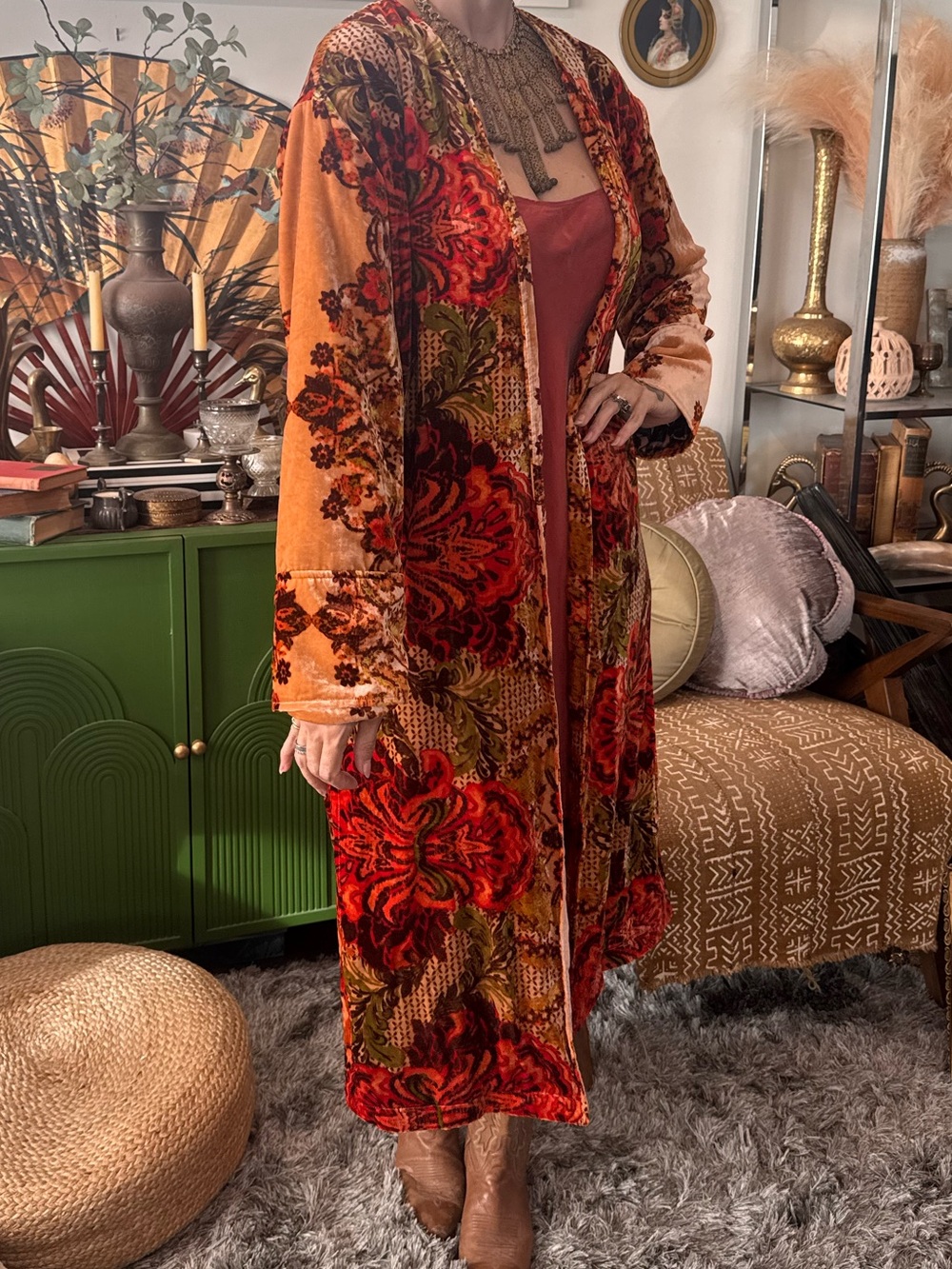 Free people Marbella velvet duster